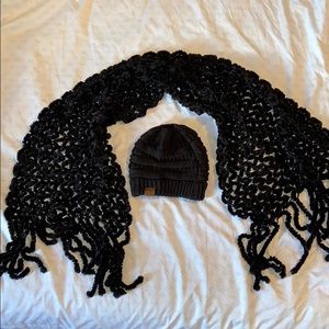 Ponytail Beanie and Scarf